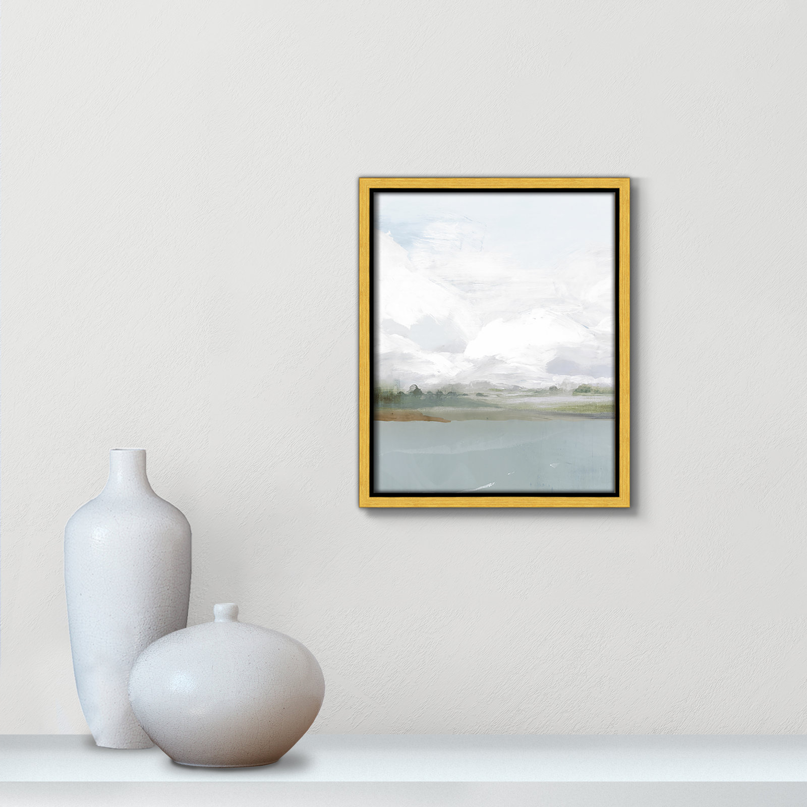 All Shore Painting, 11.5" H x 9.5" W, Gold