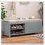 Banc de rangement patiné avec coussin et porte coulissante-547775191