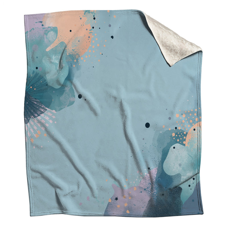 Blue Abstract Splash Blankets, 50in W x 60in H