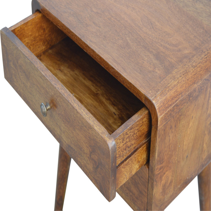 Hazra 17.72'' W Solid Wood Nightstand, Chestnut 