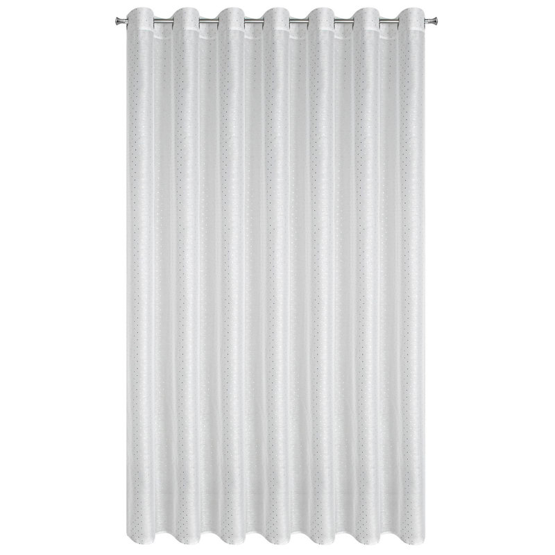 Kanako Sheer Curtain Single Panel, White/Silver, 250cm H x 300cm W