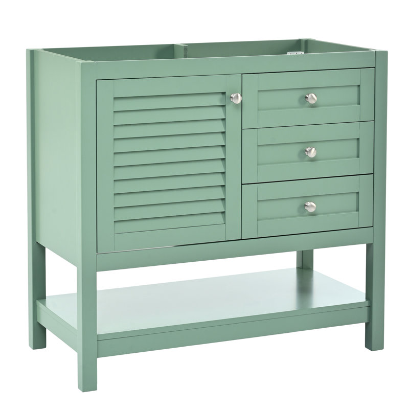 Armoire de rangement de salle de bain sans lavabo, meuble-lavabo autoportant de 36 po avec portes et 2 tiroirs, portes de tiroir modernes en bois massif, technologie de préparation technique