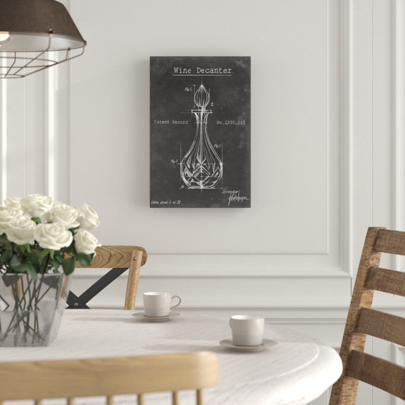«Barware Blueprint VIII», impression sur toile, H 26 po x l 18 po x P 1,5 po, Toile tendue, Pas de tapis