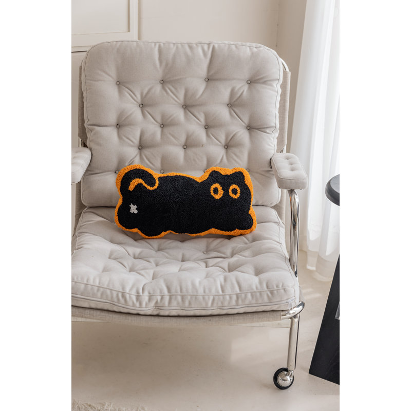 Coussin Jeorge, Noir / orange
