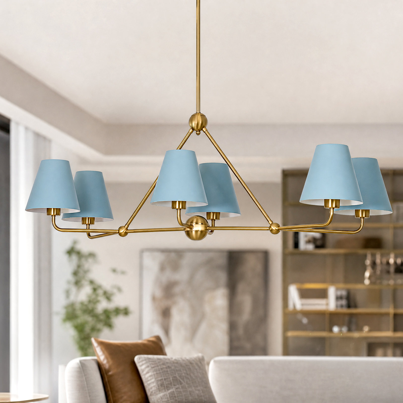 Rome 6-Light Pendant, Blue
