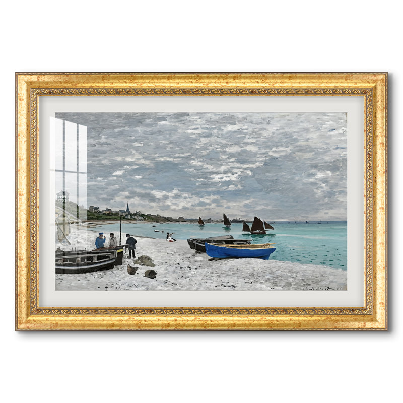 La Plage de Sainte-Adresse, 1867 - Claude Monet - Reproduction encadrée sur mesure, 28 po x 40 po