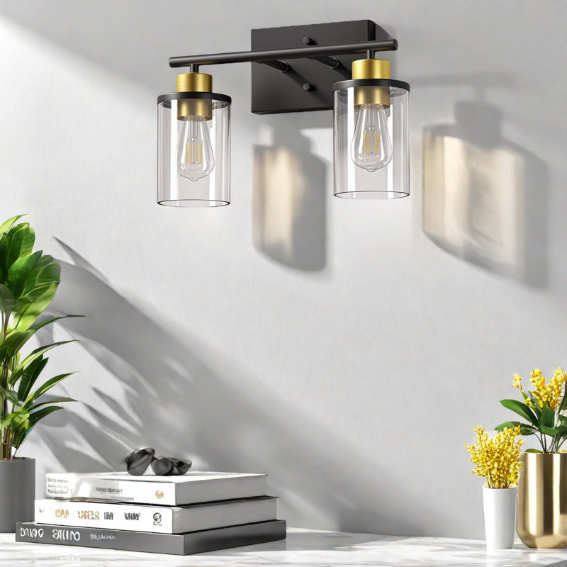 2-Light Modern Bathroom Vanity Lights Over Mirror