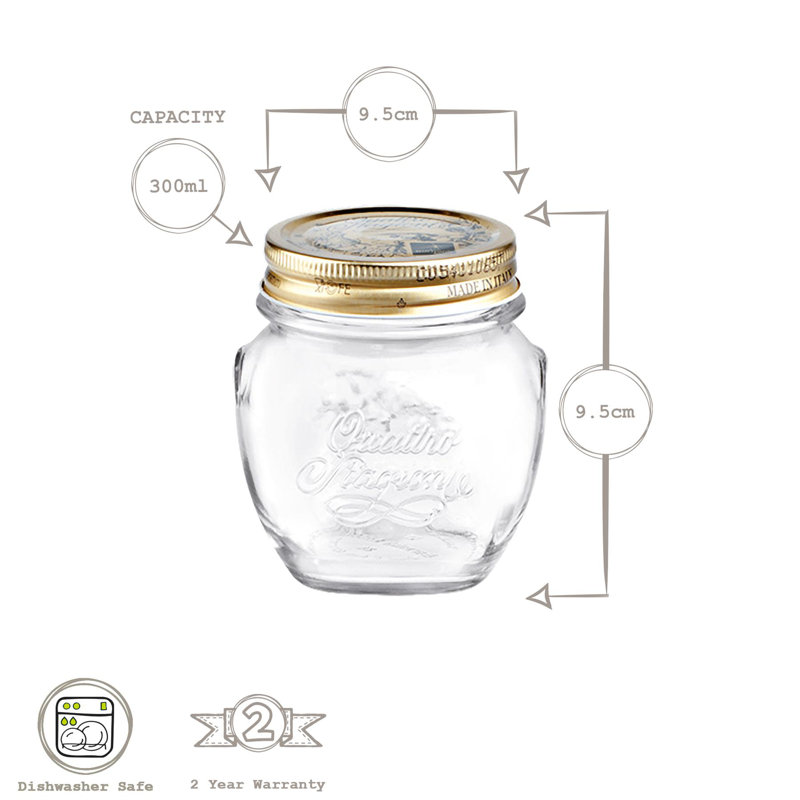 Quattro Stagioni Glass Storage Jars - 300ml