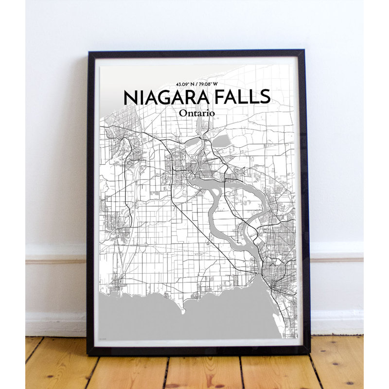 " Niagara Falls City Map ", 20" H x 16" W