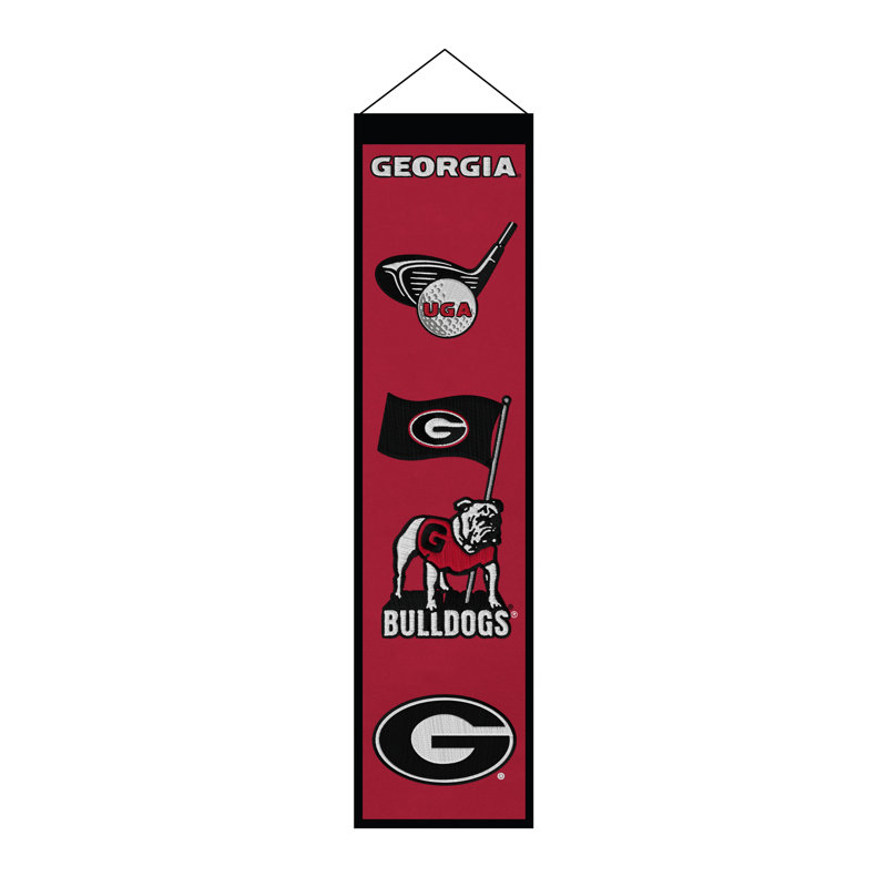 Décoration murale NCDA Goergia Bulldogs Icon, 8 x 32 po