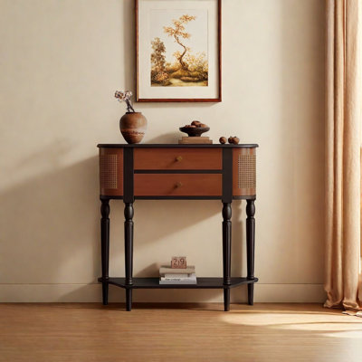 Retro Multifunctional Console Table  with 2 Drawer