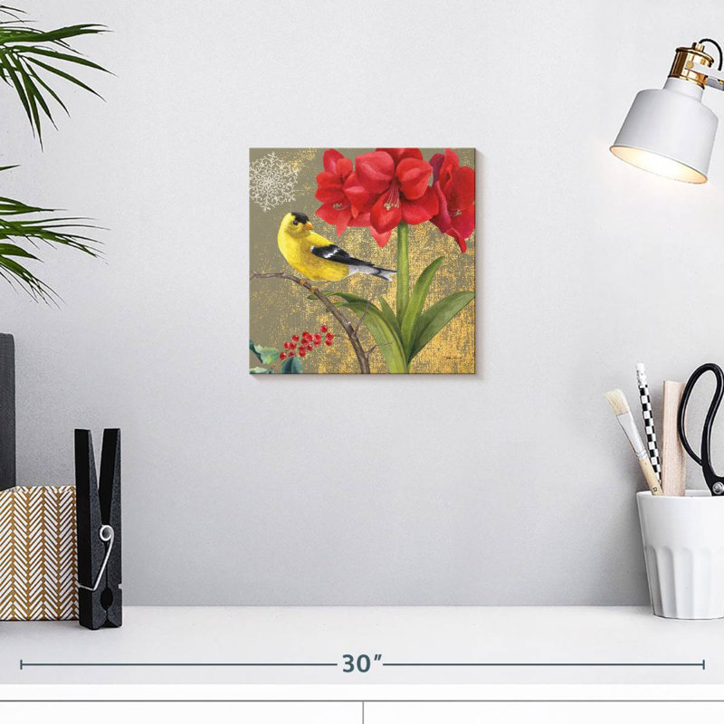 Brampt Winter Birds Goldfinch, 10" H x 10" W