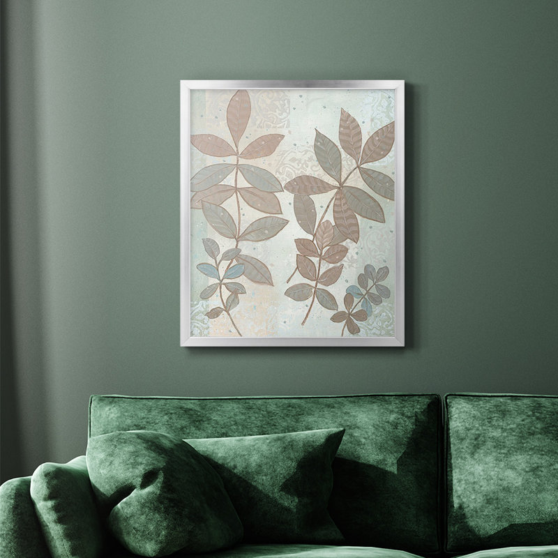 Toile à grappes de feuilles de qualité supérieure I - prête à être accrochée, Cadre de coin argenté fermé, H 24 po x l 20 po