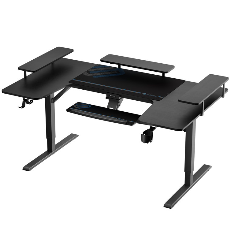 74.8 U-Shaped Standing Desk Eureka Ergonomic Color: Walnut