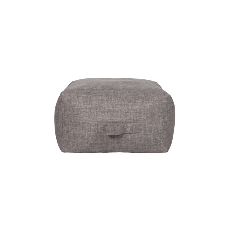 Repose-pieds rembourré, 100 % lin gris