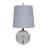 Mcvey 1-Light Chrome Table Lamp With A Crystal Base And A White Shade
