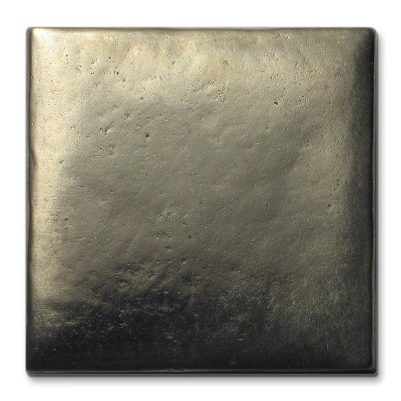 3" x 3" Metal Cabochon Decorative Tile Insert, White Bronze