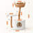 39.9" Solid Pear Wood Cat Tree with Condo, Flower Platforms and Scratching Posts