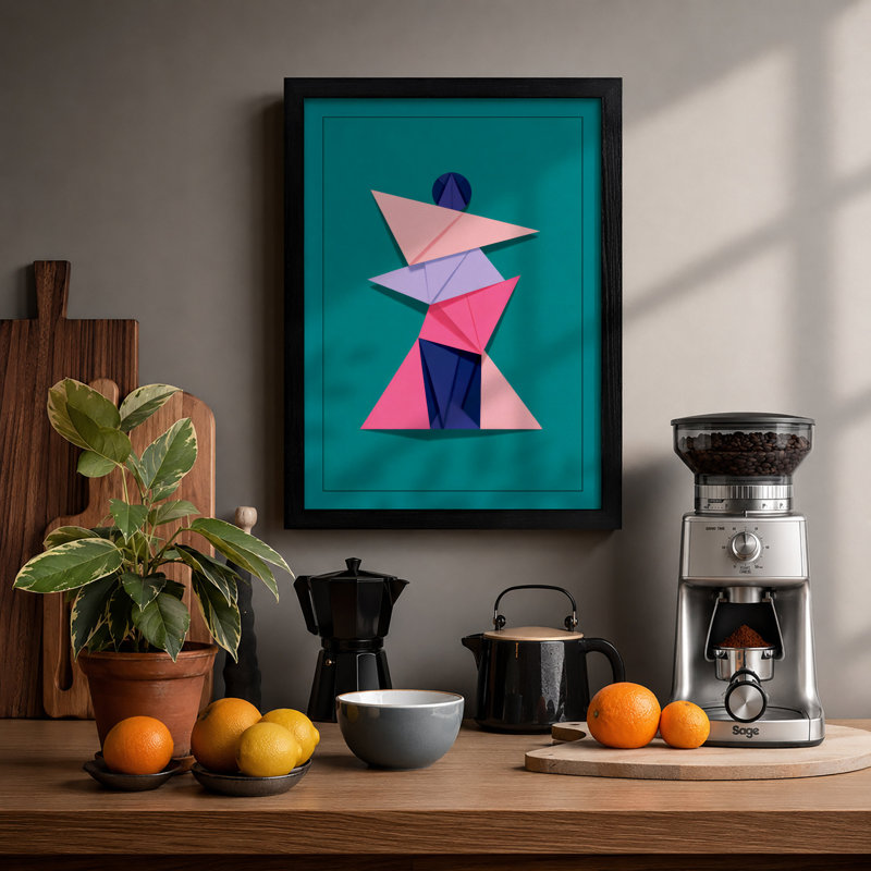 Totem Geometric - Print, A2 - 59.4 x 42.0 cm, Black