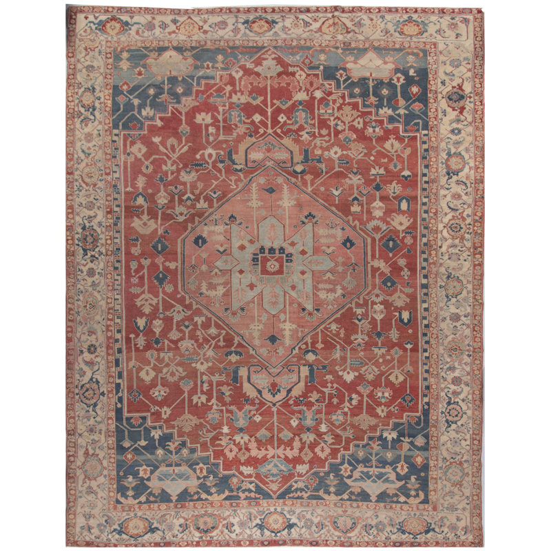 Antique One-of-a-Kind Rectangle 11'4" X 15'1" Hand Knotted Area Rug