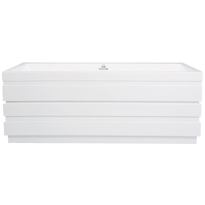 Manhattan 64'' L Freestanding Soaking Bathtub, Glossy White, Matte Black