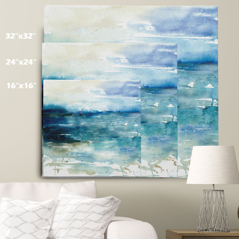 «Ocean Break I» par Carol Robinson - reproduction d'art sur toile tendue, H 32 po x l 32 po x P 1,5 po