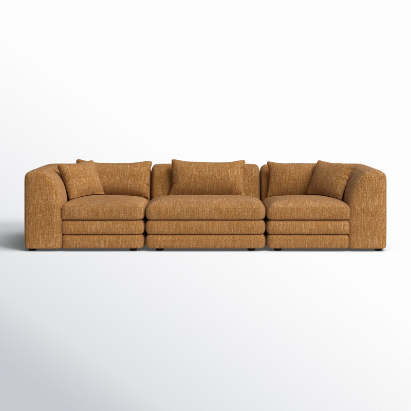LOWTIDE Modular Sectional, Amber Glow Mustard Tweed