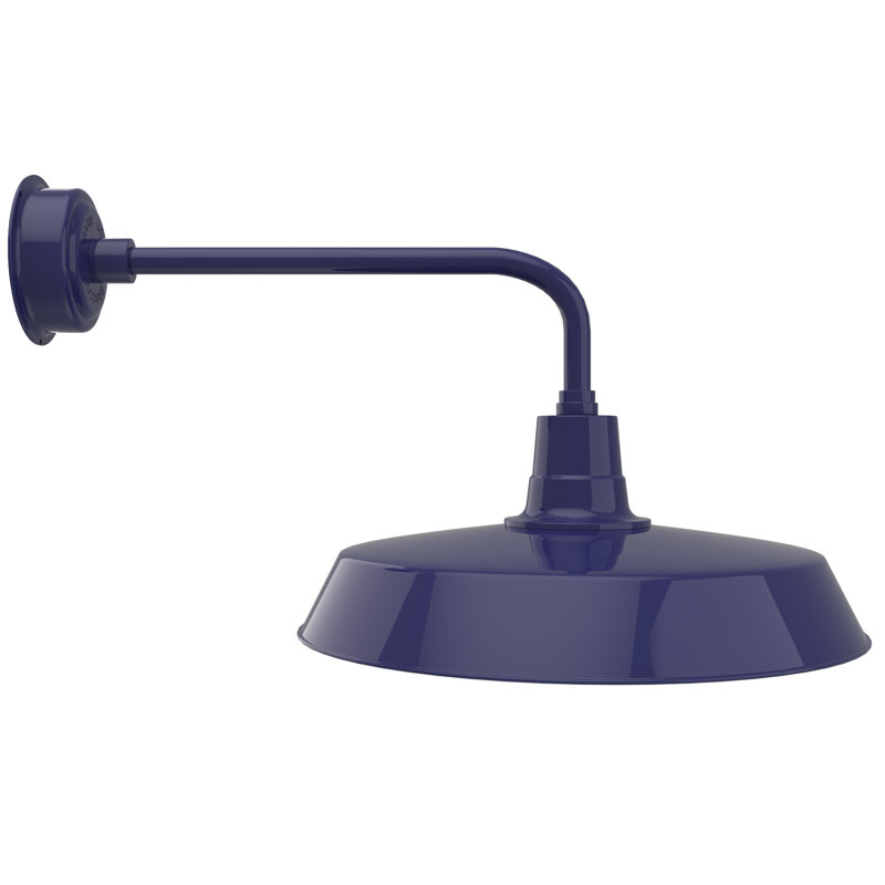 Luminaire de grange d’extérieur à del Haleigh, Bleu de cobalt, H 16,5 po x l 22 po x P 37 po