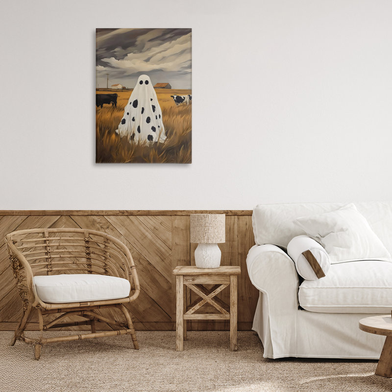 Cow Cow Ghost in Farmland Canvas, conception par Arlington Prints, H 24 po x l 16 po