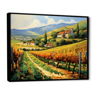 Van Gogh Canvas Wall Art, Sunlit Vineyard Painting Print - Vangogh Sunlit Vineyards II