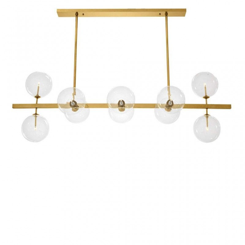Lustre symétrique Deiter Largo 70's, Bronze brillant, Fumée, 52 po de longueur x 20 po de largeur x 24 po de ha