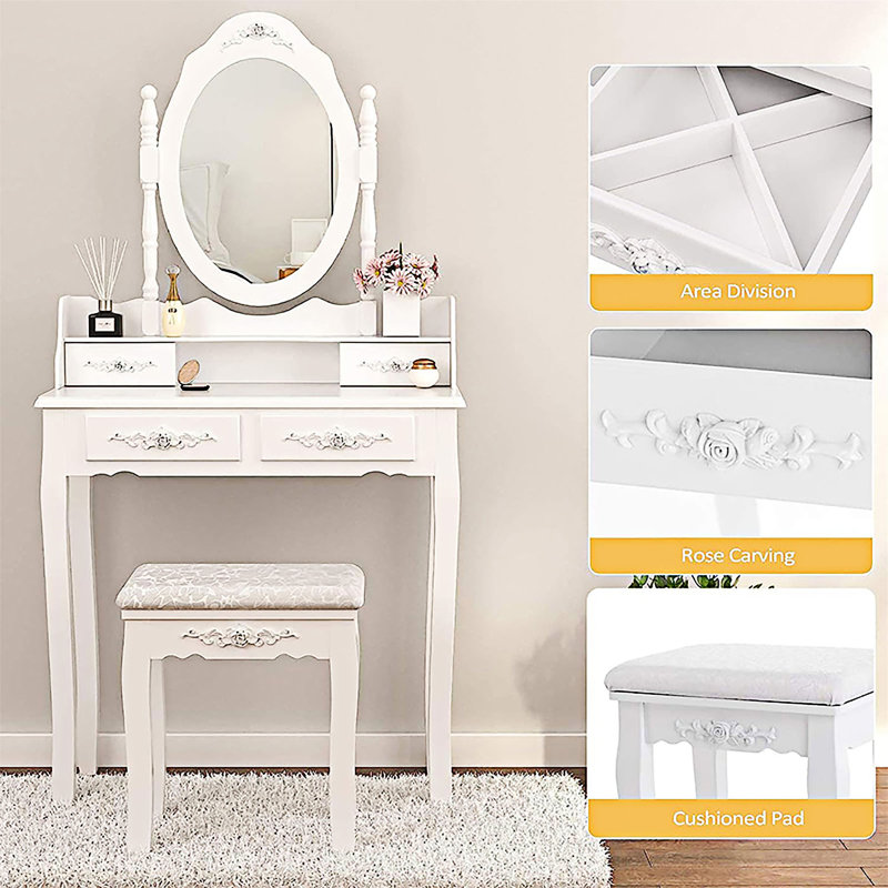 Vanity Table Set With Mirror