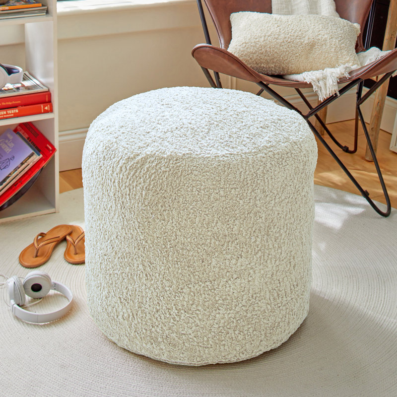 Lindke Upholstered Pouf, Zazzle Quartz 100% Polyester