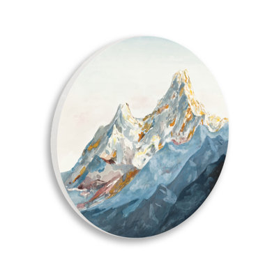Plaque murale circulaire Sloped Mountain Peaks par Patricia Pinto
