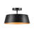 2-Light Flush Mount Ceiling Light, Matte Black, Painted Gold Interior Shade, Home Improvement, Dining Room, Kitchen