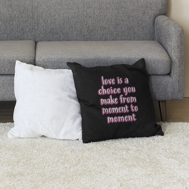 Coussin de sol Love is a choice, H 28 po x l 28 po, Rose