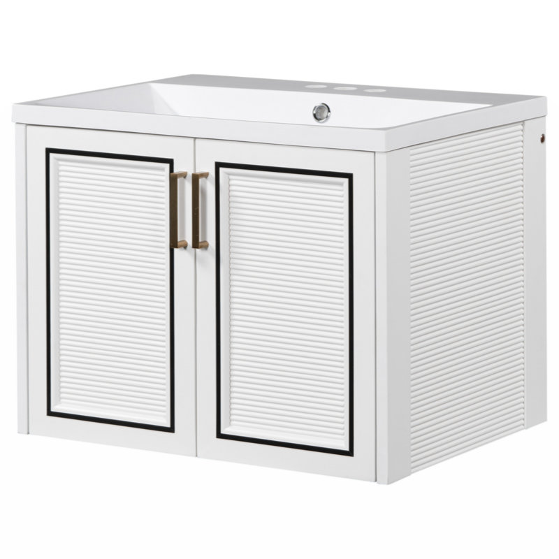 Saelah 24'' Single Bathroom Vanity with Solid Wood+MDF Top
