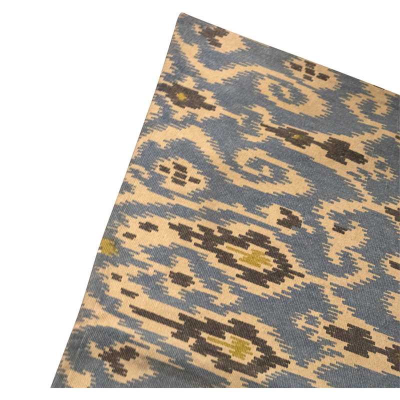 Flatweave Wool Ikat Area Rug in Blue And Multi