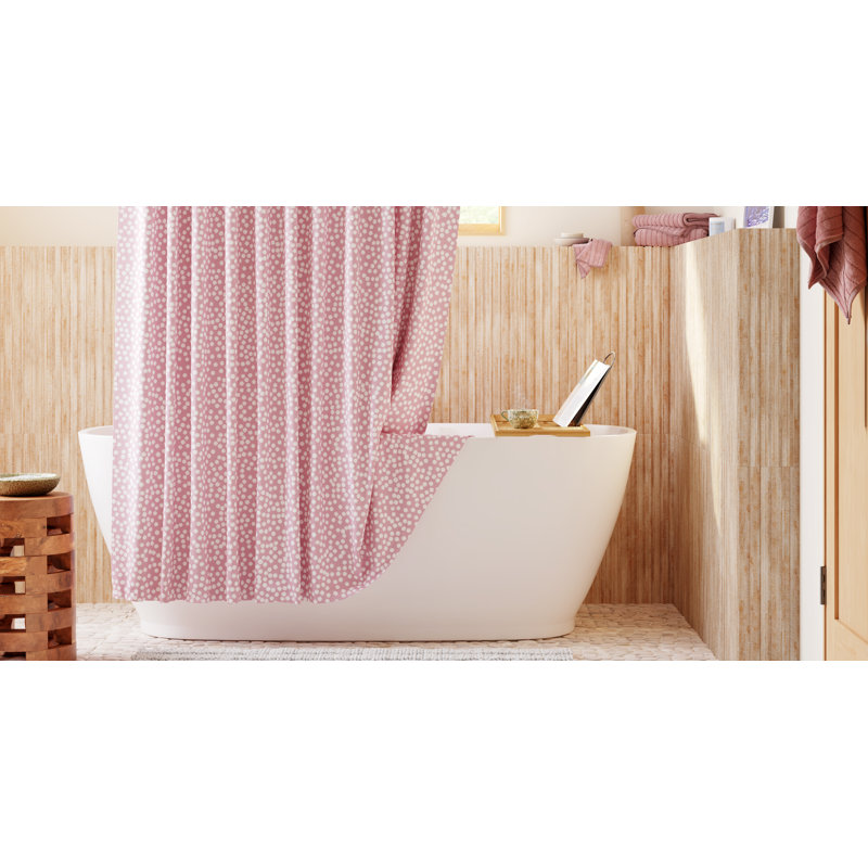 Rideau de douche 100% coton à pois Anyhia