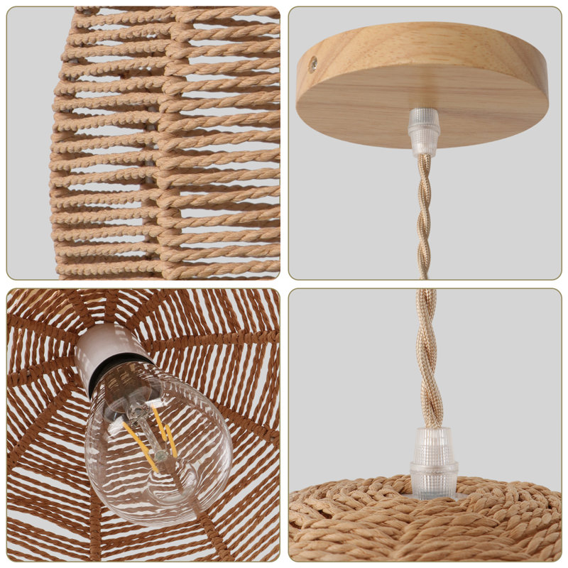 Suwannee Dimmable 1 - Light Unique/Statement Pendant, Natural Wood / Natural