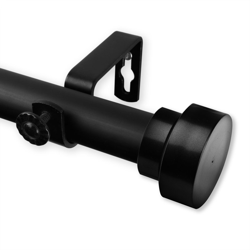 Tringle à rideaux simple réglable 1 po New Hartford, Noir, De 28 po à 48 po de largeur