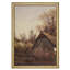 «Rustic Countryside Cottage Cozy toit de chaume Cottage Impressionnisme doré, décoration murale»-108570934