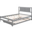 Lit plateforme gris avec lit gigogne extensible réglable gris et option utile-1065571371