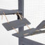 Enclos pour chat en bois avec 6 plateformes de saut, 2 condos pour chat, pont pour chat et planche à gratter, gris