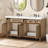60-Inch Wood-Tone Double Sink Bathroom Vanity - SMC Sink, Large Storage, Soft-Close Doors & Trays-1839465053