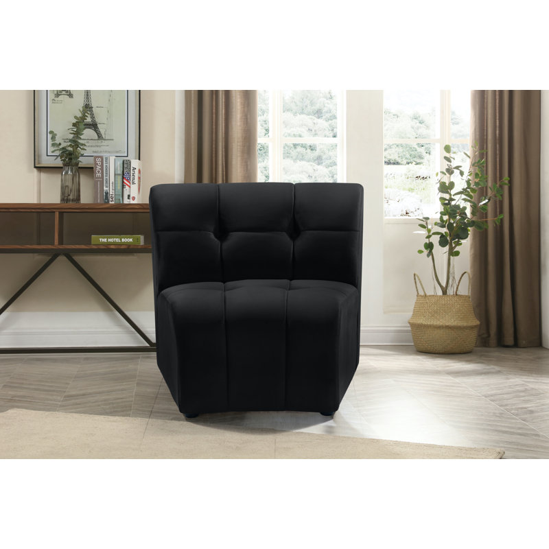 Jedson Velvet Side Chair, Black Velvet