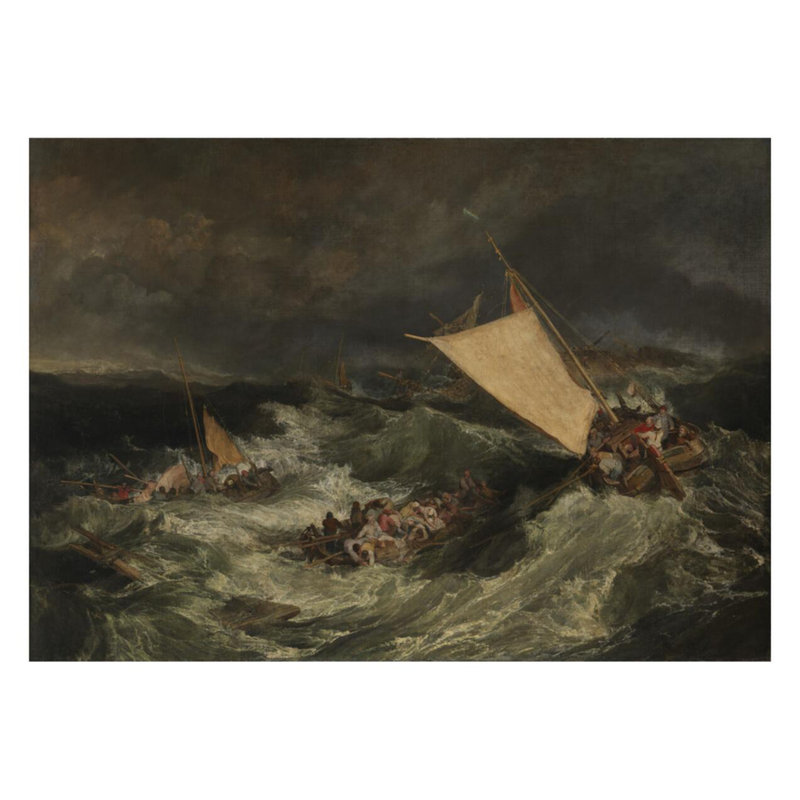 Le naufrage par Joseph Mallord William Turner - Estampe numérique, H 22 po x l 28 po