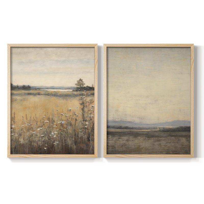 «Vintage Landscape XXX», 2 pièces, Naturel, H 14 po x l 22 po