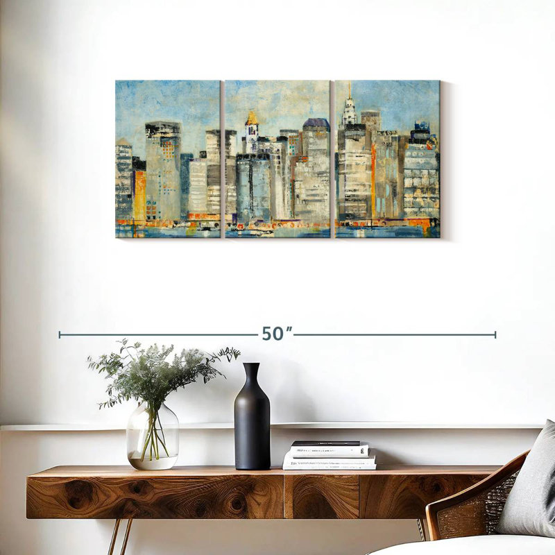 'Waterfront Skyline, 18" H x 38" W