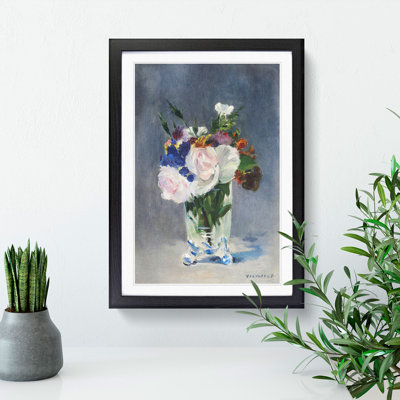 Flowers in a Crystal Vase by Edouard Manet - Picture Frame Graphic Art